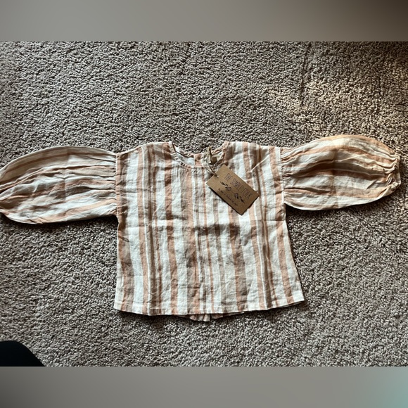 The Simple Folk: The Balloon Sleeve Top Desert Stripe Size: 12-18 months NWT - Picture 2 of 3